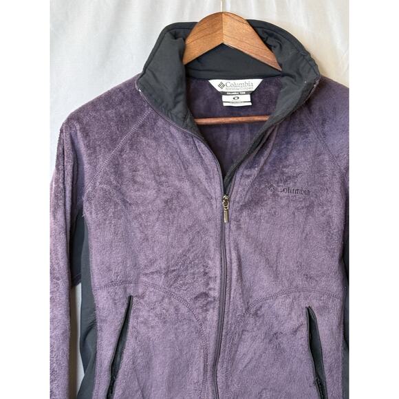 Columbia Womens Purple Pullover Sweater Full Zipped Up Mock Neck Pockets Size M - Picture 3 of 10